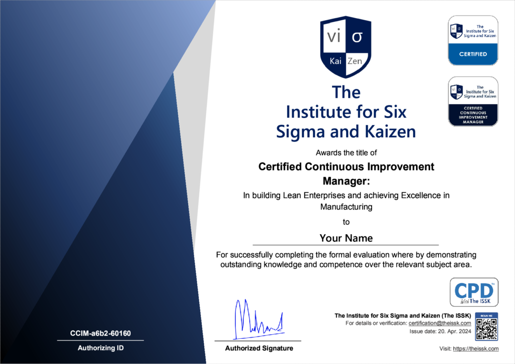 the ccim certificate issued by The ISSK
