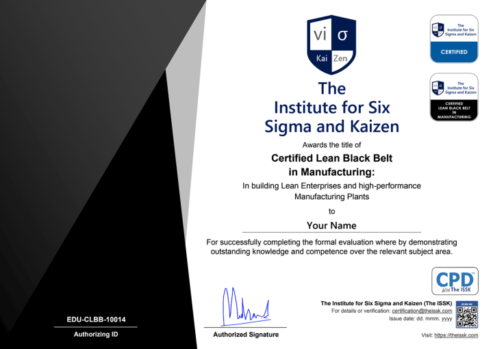 lean black belt theissk certificate